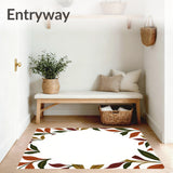 Abstract Scallop Edge with Stylized Botanical Accents(Brown)