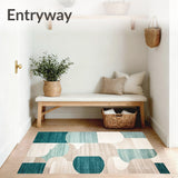 Artistic Beige & Teal Color Symphony Modern Design(Beige)