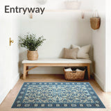 Chic Area with Striking Blue and Beige Abstract Motifs for Spaces(Blue)