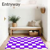 Vibrant Interlocking Checks with Bold Contrast and Retro Flair (Purple)