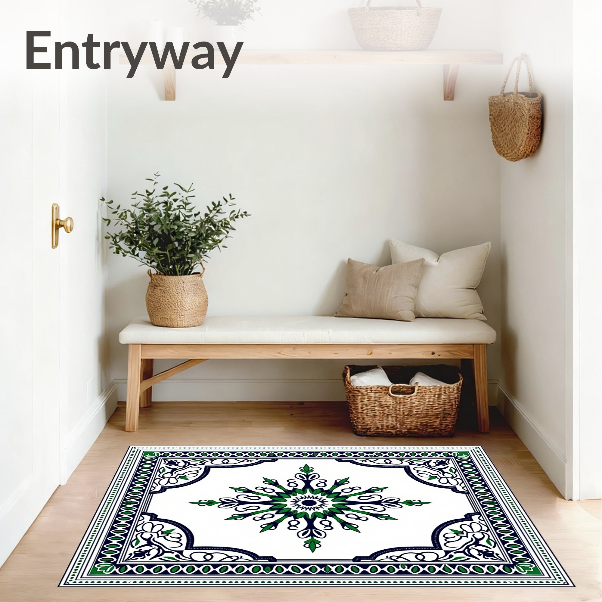 Paisley Swirl Medallion with Traditional Teardrop Motifs (Green) - ODIKA