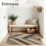 Herringbone Parquet Wood Look Machine(Brown)