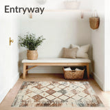 Farmhouse Geo Runner Beige Kitchen Non Skid Indoor(Beige)