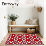 Abstract Chevron with Symmetrical Motifs(Red)