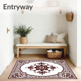 Ornate Medallion with Intricate Botanical Motifs(Brown)