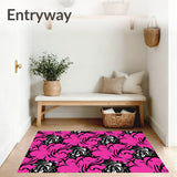 Raven Feather Swirl Spiral Motion Contemporary Accent (Pink)