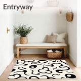 Splattered Ink Abstract Machine Stain Resistant(Black)