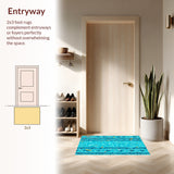Ultra Soft Area Rug, Non Slip, Stain Resistant, Washable Area Rugs for Living Room, Bedroom, Swimming Pool Print Shaggy(Blue)
