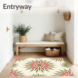 Boho Sunburst Motif with Flowing Petal Array (Ivory)