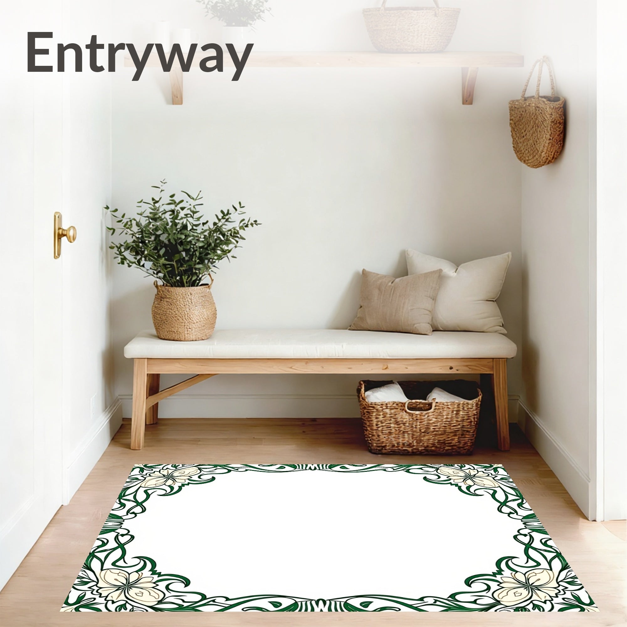 Elegant Botanical Vine Flourish (Green) - ODIKA