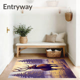 Enchanted Stag Wandering Through Foggy Woodland Dreamscape(Brown)