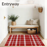 Plaid Tartan Entry with Crosshatch(Red)