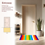 Playful Colorful Striped Arrangement(Red)