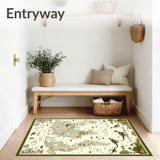 Beige Dinosaur with Classic World Map Design and Earth Tones(Brown)