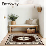 Damask Filigree Motif with Ornamental Botanical Scrolls(Brown)