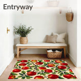 Vibrant Apple Orchard Kitchen Mats Non Slip Bedside Area(Red)