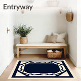 Modern Interlocking Lattice with Abstract Chevron Embellishments(Blue)