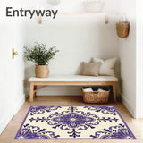 Elegant Vintage Damask with Floral Embellishments(Purple)