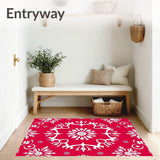 Snowflake Crystal Medallion Design Winter Holiday Accent(Red)