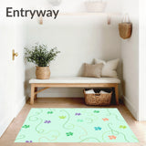 Adorable Kitten Paw Prints Trail Design Accent(Green)