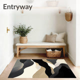 Black and Beige Abstract for Indoor Patios(Beige)