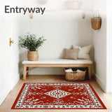 Abstract Damask with Intricate Swirl (Red)