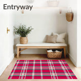 Classic Tartan Plaid with Interlocking Festive Stripes(Red)