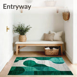 Elegant Abstract Scallop Area with Geometric Shapes and Modern Flair(Green)