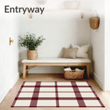 Vintage Plaid Entrance with Rustic Cabin Style Checkered Motifs(Beige)
