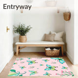 Garden Shag with Whimsical Wings and Floral Motifs (Pink) - ODIKA