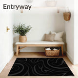 Luxurious Swirl Abstract Modern Contemporary Elegant (Black)