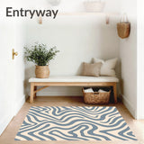 Abstract Chevron Wave Design Floor(Ivory)
