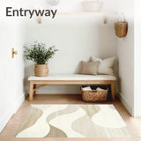 Beige Coral Velvet Area with Non Slip Backing and Quick Dry Design(Beige)