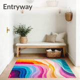 Whimsical Waves Colorful Undulating Design for Playrooms(Blue)