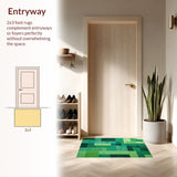 Ultra Soft Area Rug, Non Slip, Stain Resistant, Washable Area Rugs for Living Room, Bedroom, 3D Race Car Playmat(Green)