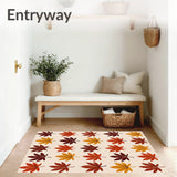 Abstract Maple Leaves Scattered Across Textured Background(Orange)