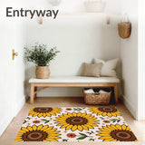 Fall Sunflower Field Medallion with Country Farmhouse Florals(Yellow)