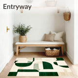 Contemporary Kids Activity Featuring Beige Ground and Abstract Green Shapes(Beige)