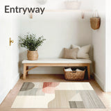 Echoing Sands Area Sculpted Beige & Sand Abstract Geometric Design(Beige)