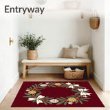 Elegant Pinecone Wreath Ribbon Bow Hearth Gathering Centerpiece(Red)