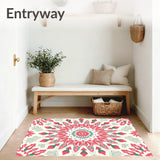 Boho Petal Design with Interlocking Botanical (Red)