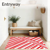 Cane Stripe Anti Slip Hallway Covering(Red)