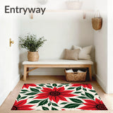 Vintage Poinsettia Bloom Entrance Covering(Red)