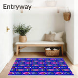 Luxury Grid Stylish Posh Contemporary Fashionable(Blue)