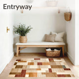 Contemporary Mod Mosaic Area Showcasing Artistic Segmented Panels(Beige)