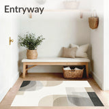 Chic Abstract Area Low Pile Non Slip Indoor(Beige)