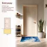 Gradient Spectrum Blue White Swirls Art Deco(Blue)