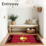 Football Field Gridiron Yard Lines Central Ball Design(Red)