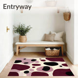 Entryway Area Rug Modern Burgundy & Black Non Slip Runner Rug(Purple)