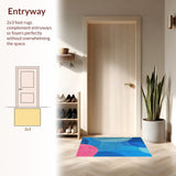Ultra Soft Area Rug, Non Slip, Stain Resistant, Washable Area Rugs for Living Room, Bedroom, Abstract Modern Jardin(Blue)